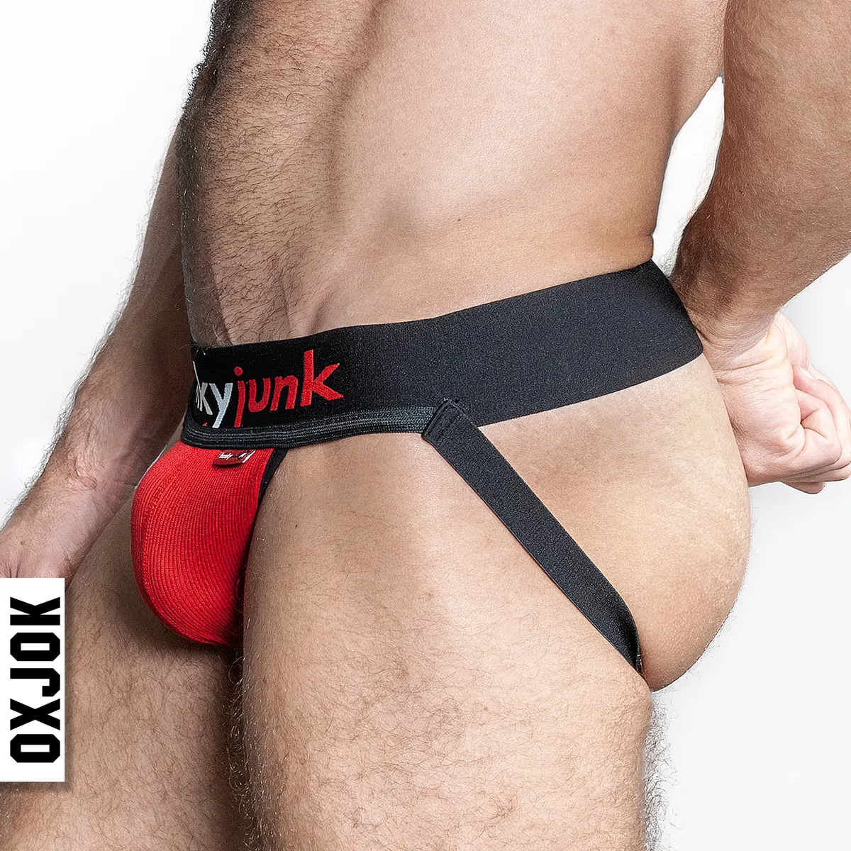 Hunky Junk Hunker Comfy Pouch Slider-Strap Jock - Red - Image 4