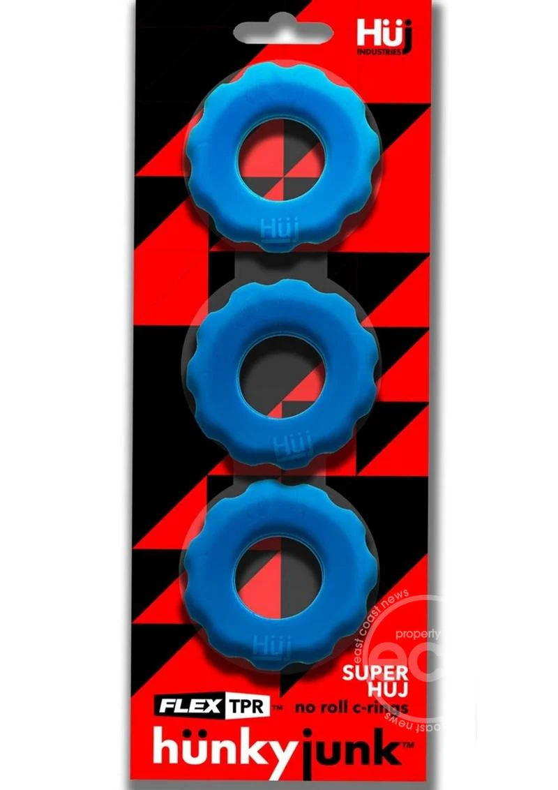 Hunkyjunk HUJ Cockrings (3 Pack) - Teal Ice - Image 2