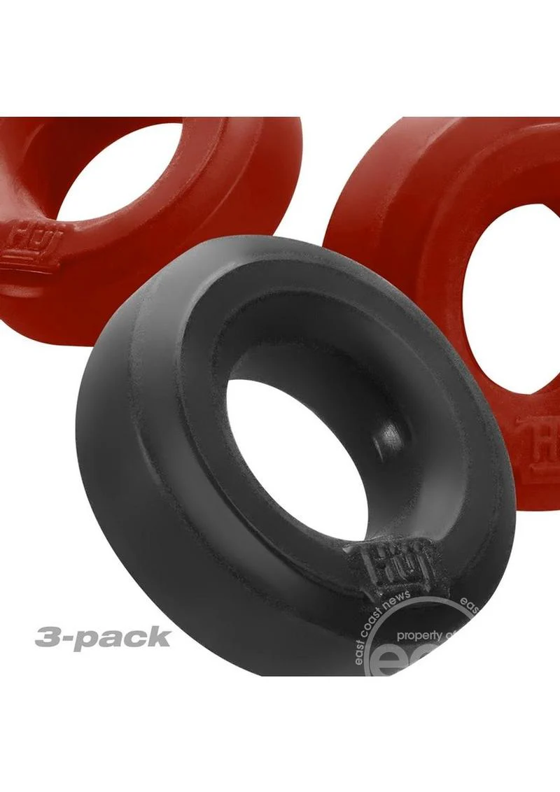 Hunkyjunk HUJ3 Silicone C-Rings (3 Pack) - Cherry/Tar - Image 4