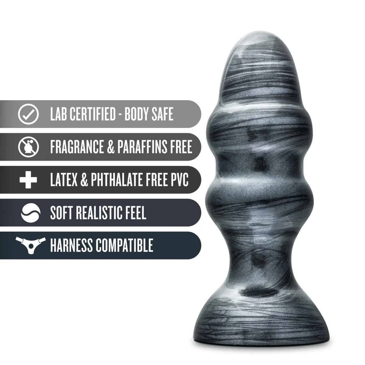 Jet Stealth Carbon Metallic Black 6.5-Inch Anal Plug With Suction Cup Base - Image 3