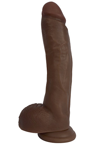 JOCK 10 Inch Dildo with Balls - Brown - Image 2