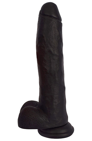 JOCK 11 Inch Dildo with Balls - Black - Image 2