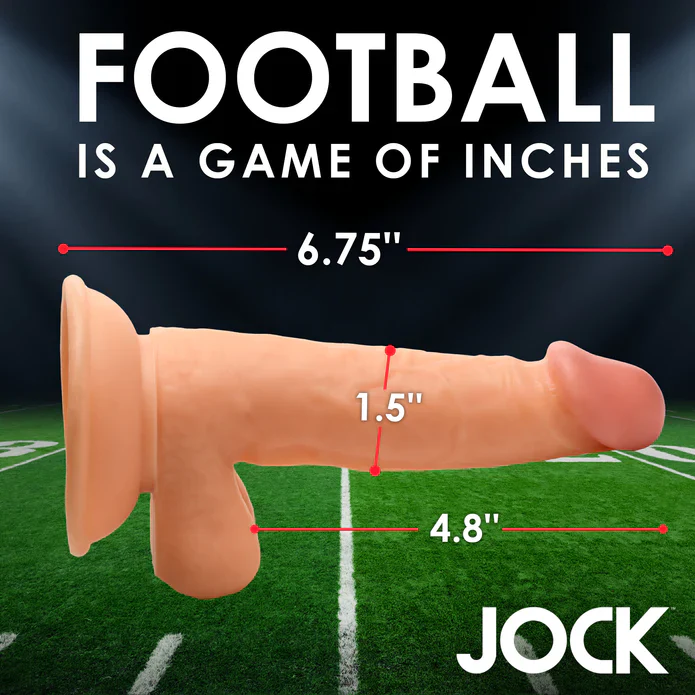 JOCK Football Frank 6.75" Dildo W/ Balls Light - Image 4