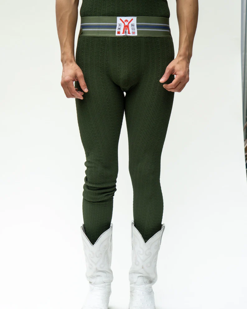 WALTER VAN BEIRENDONCK Jock Leggings Green SS23 - Image 7