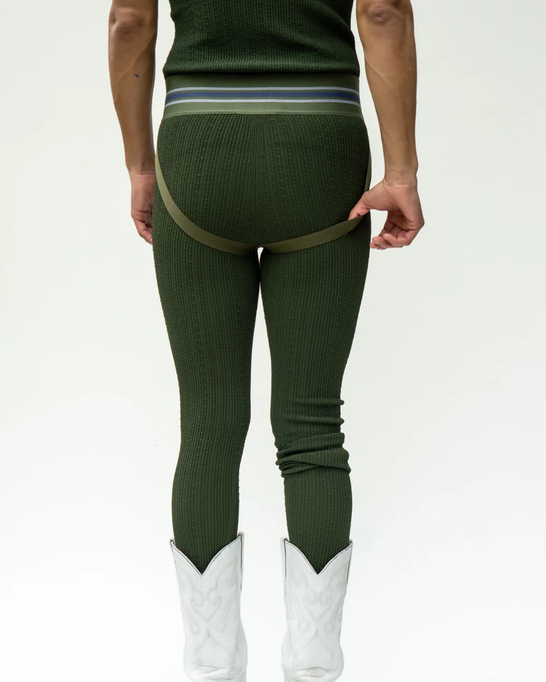 WALTER VAN BEIRENDONCK Jock Leggings Green SS23 - Image 8