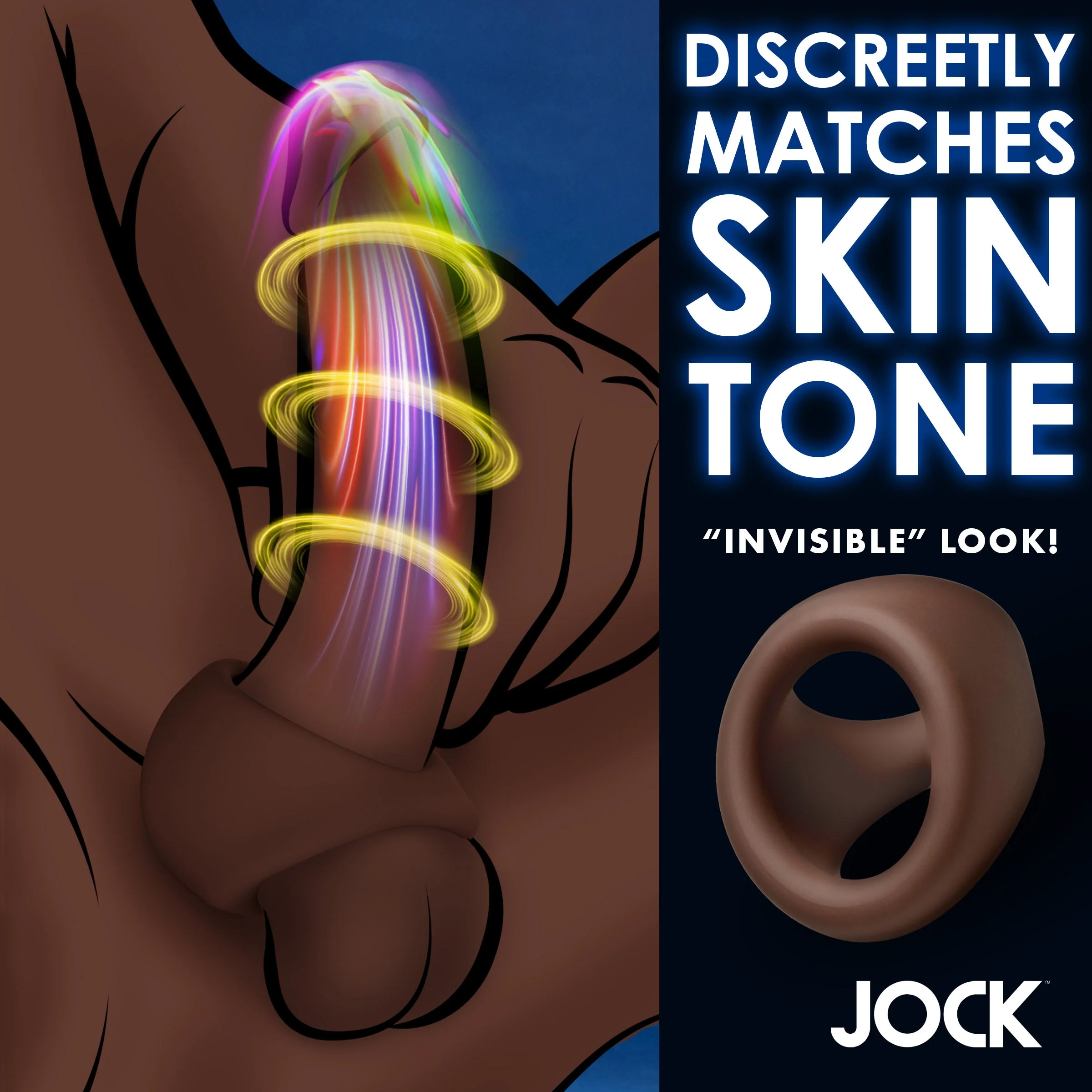 JOCK Silicone Cock & Ball Ring - Dark - Image 2