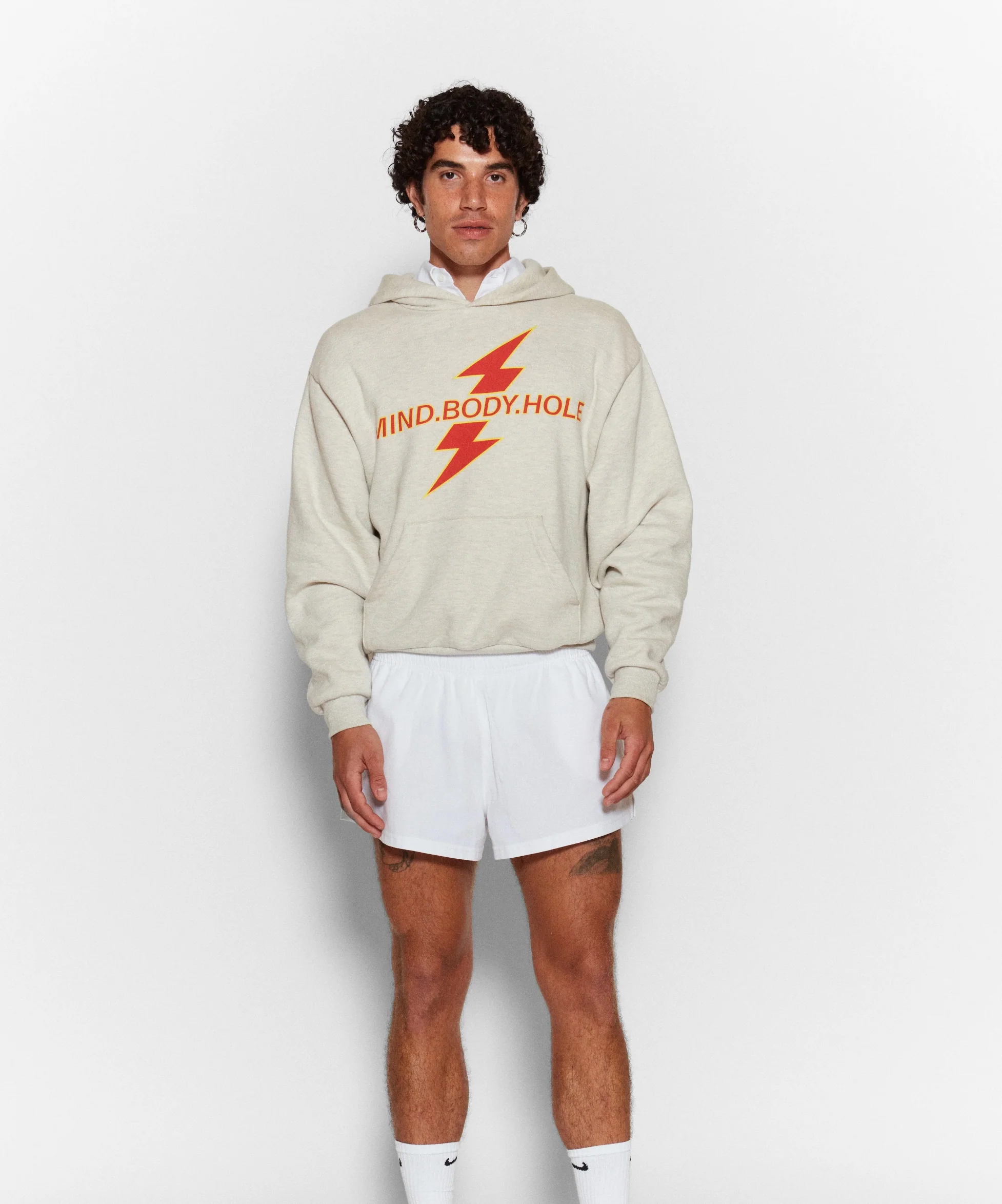 K.INGSLEY Light Grey MIND.BODY.HOLE Hoodie - Image 8