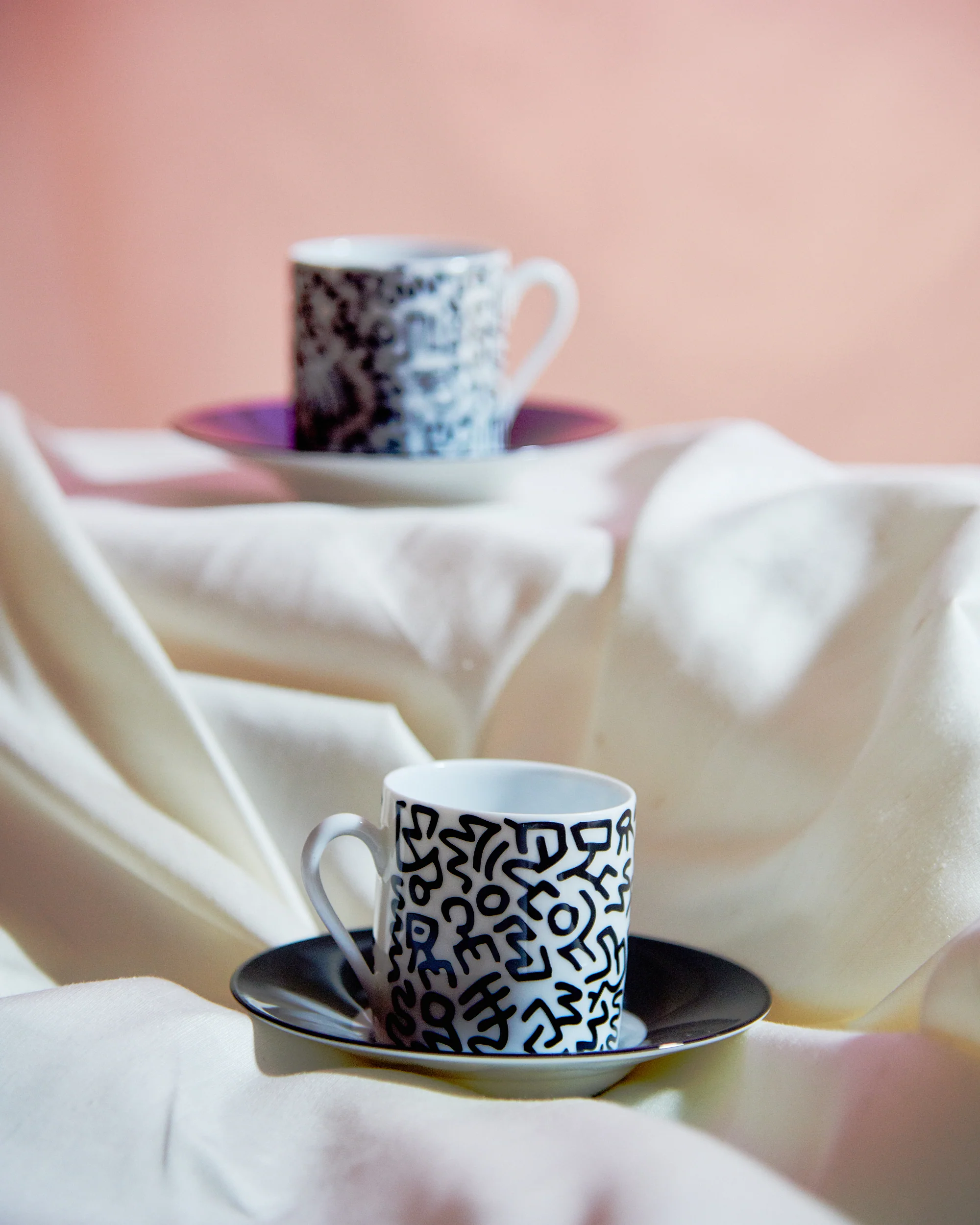 Keith Haring Porcelain Espresso Set Black Pattern - Image 7
