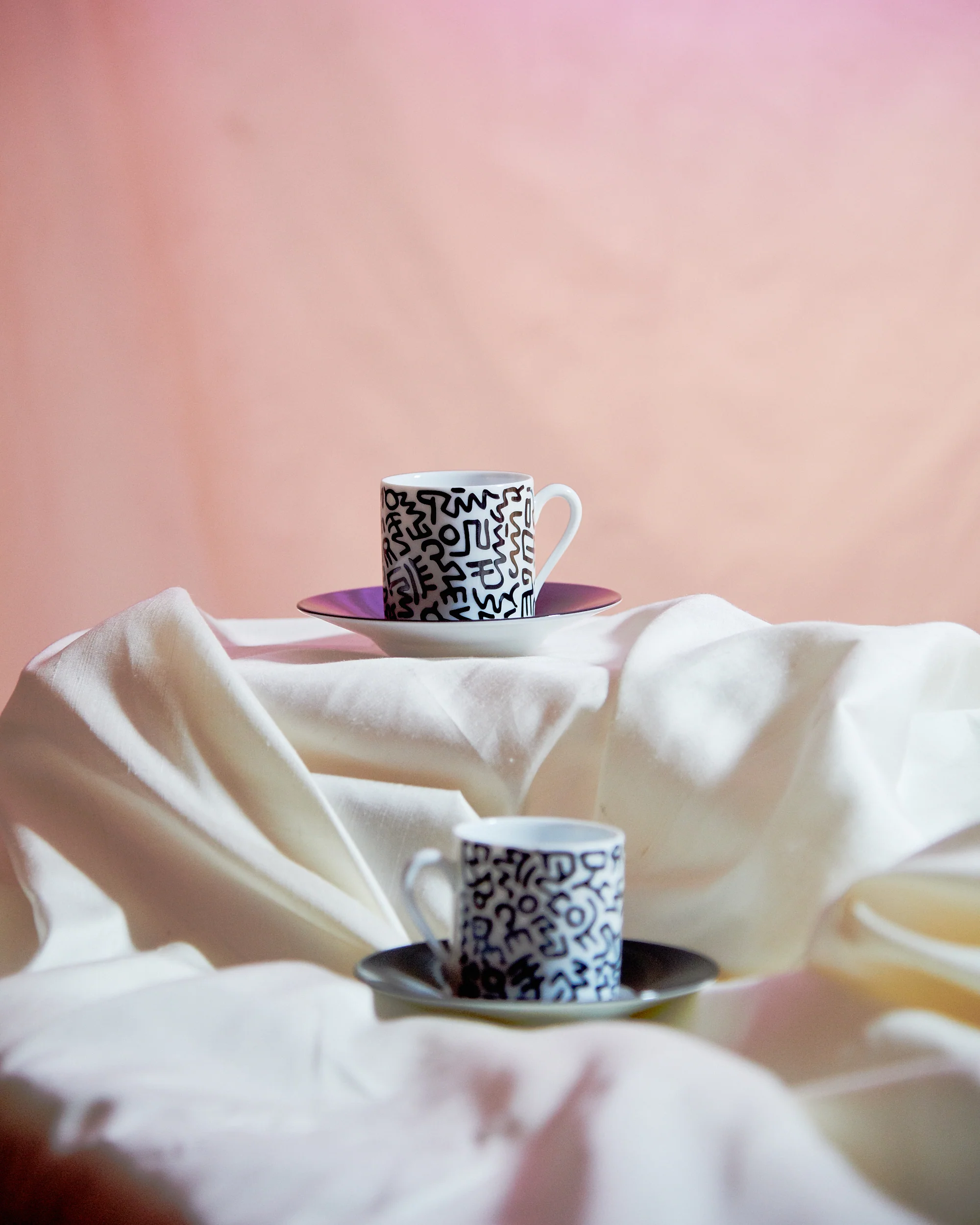 Keith Haring Porcelain Espresso Set Black Pattern - Image 9