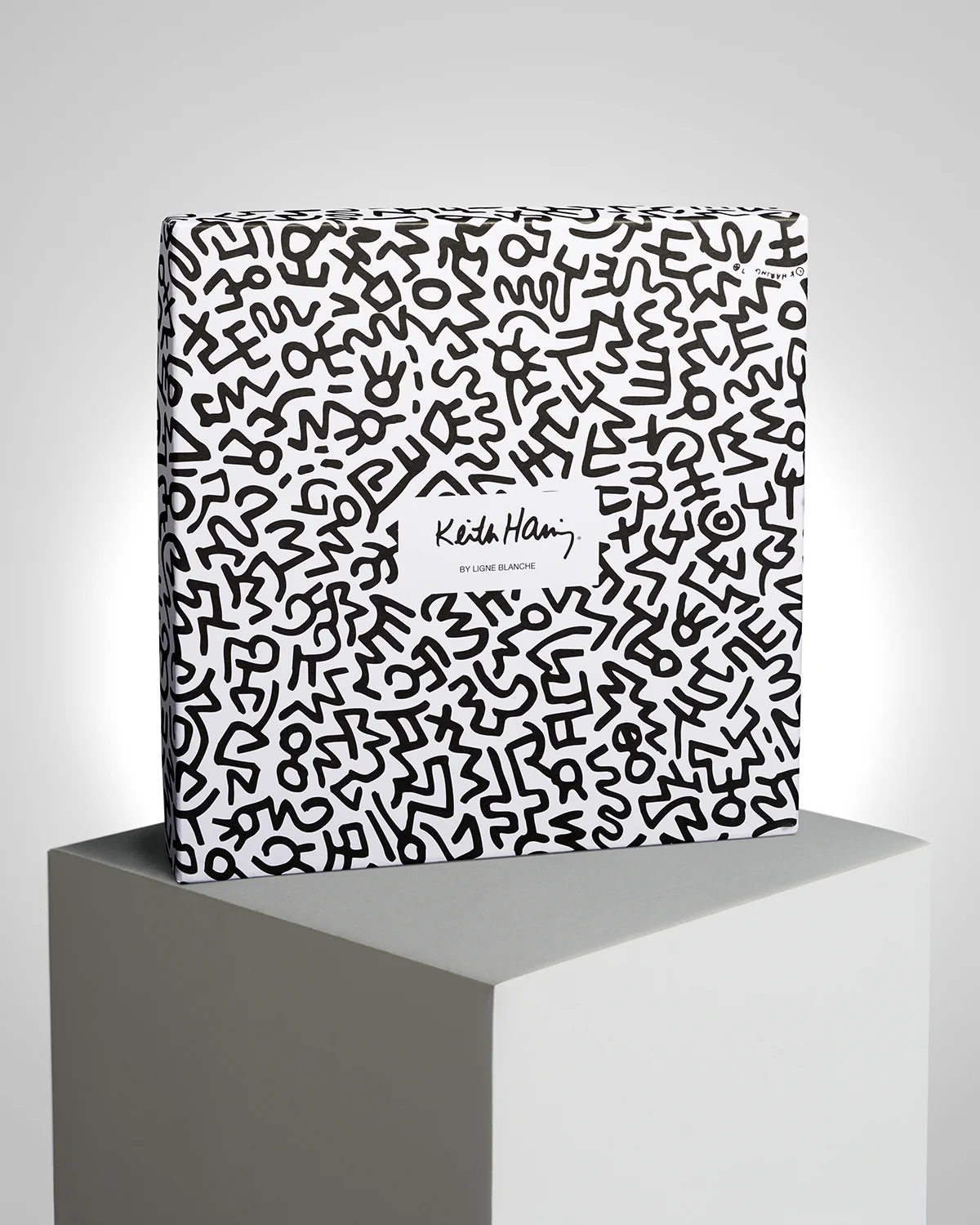 Keith Haring PORCELAIN and platinum PLATE "Red on White" - Image 8