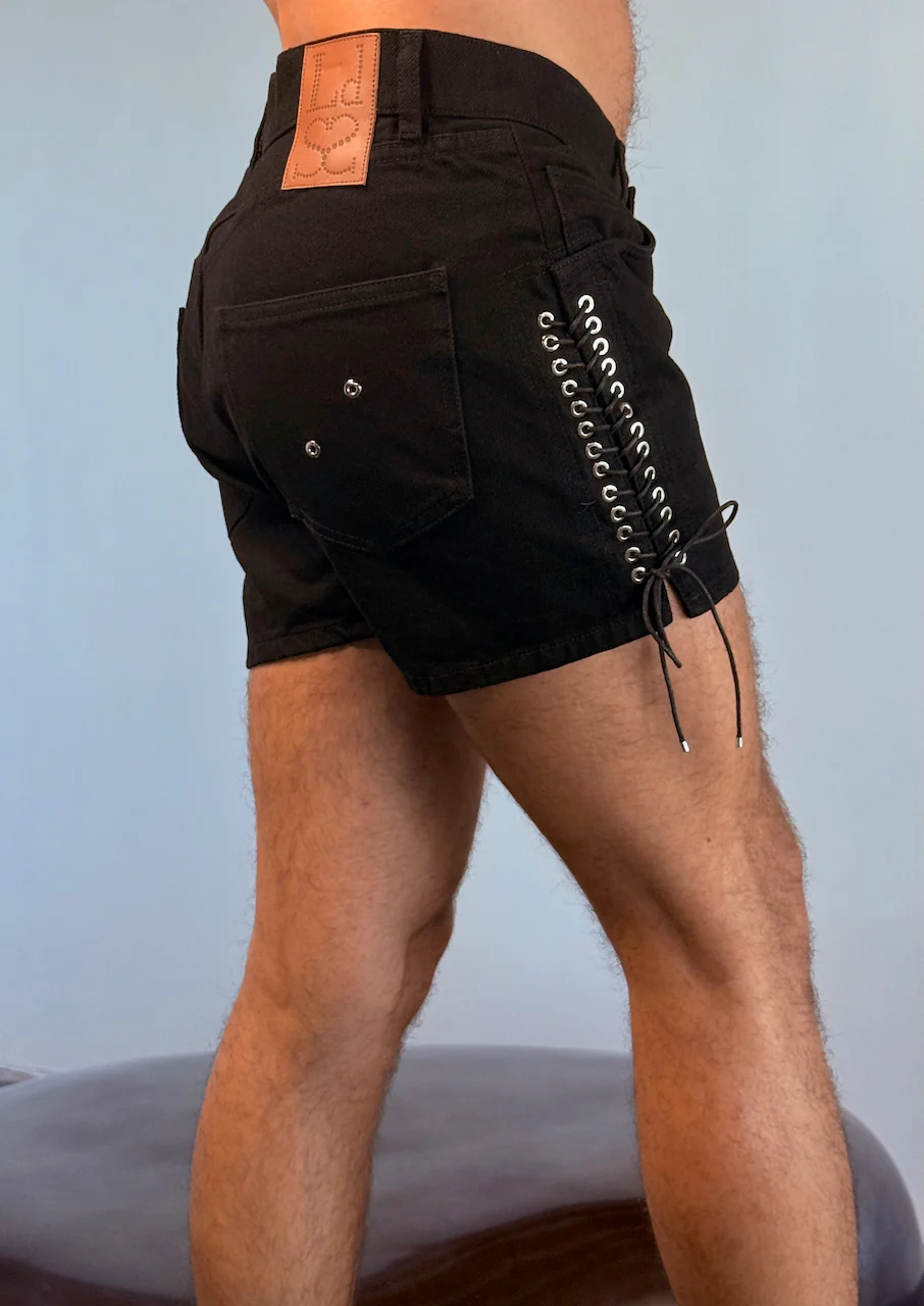 LACE UP JEAN SHORTS BY LUDOVIC DE SAINT SERNIN - Image 2