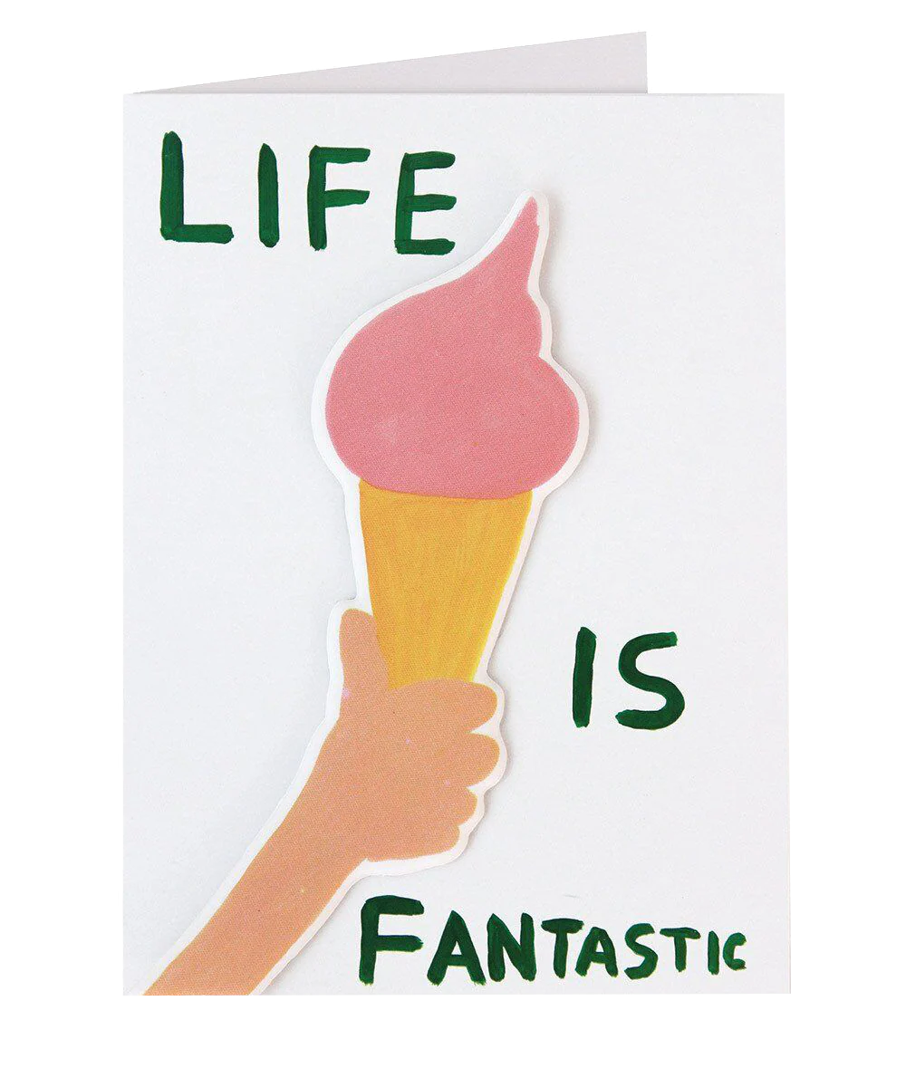 Life Is Fantastic Puffy Sticker Card - Third Drawer Down X David Shrigley - Image 4