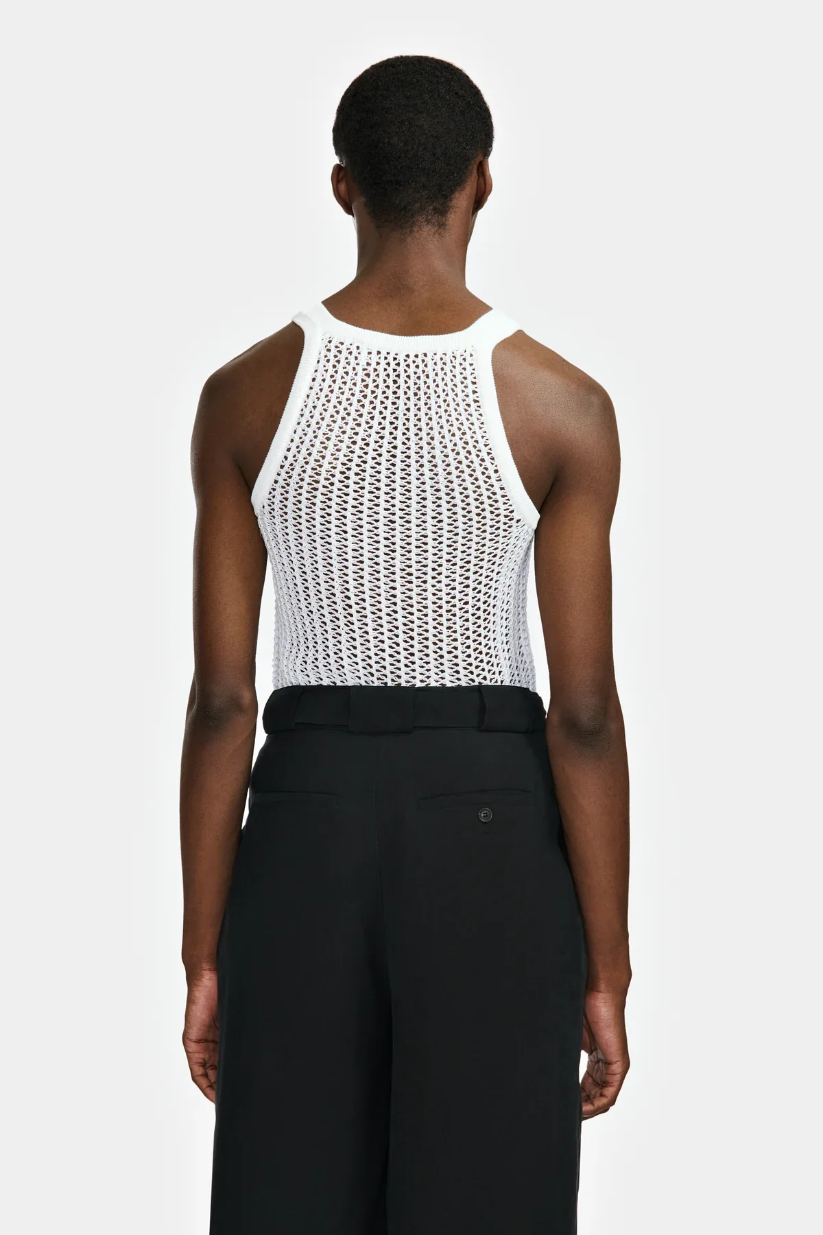 Louis Gabriel Nouchi NET STITCH KNITTED TANK TOP WHITE - Image 6
