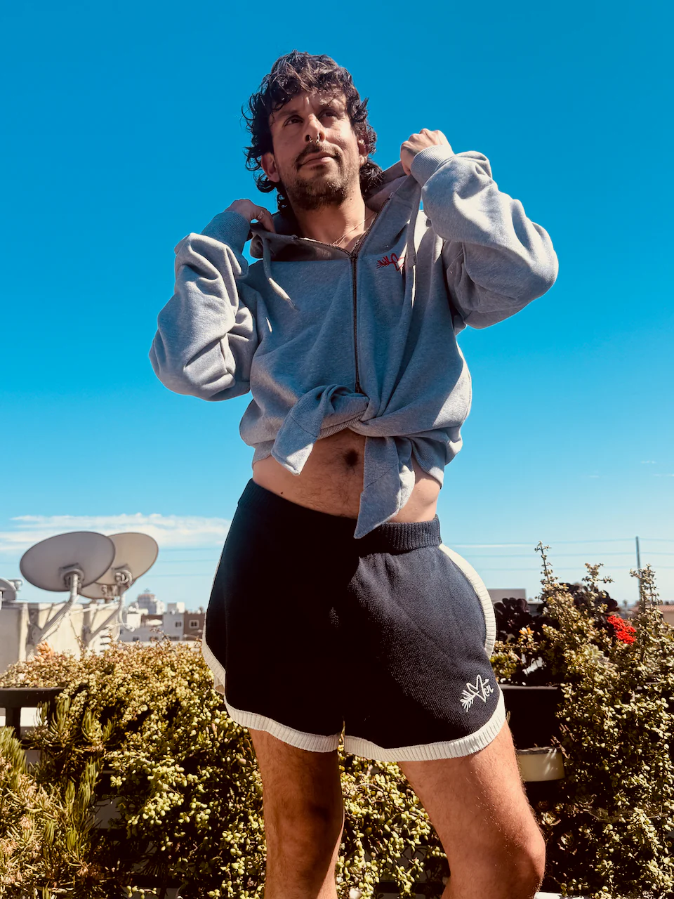 LOVERBOY BY CHARLES JEFFREY ALL TIED UP HOODY in GREY MARL - Image 14