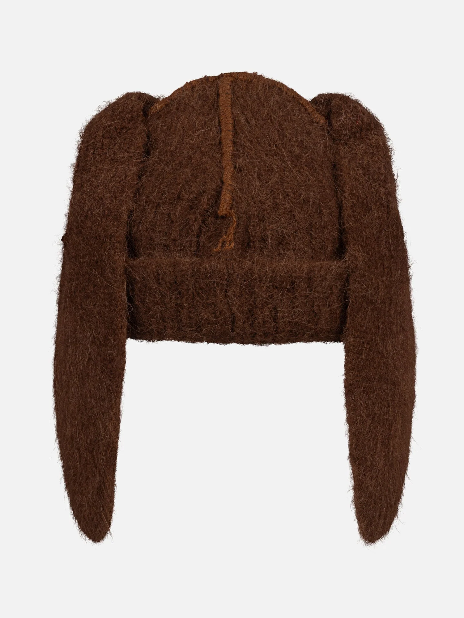 LOVERBOY BY CHARLES JEFFREY ALPACA CHUNKY RABBIT BEANIE in BROWN - Image 4