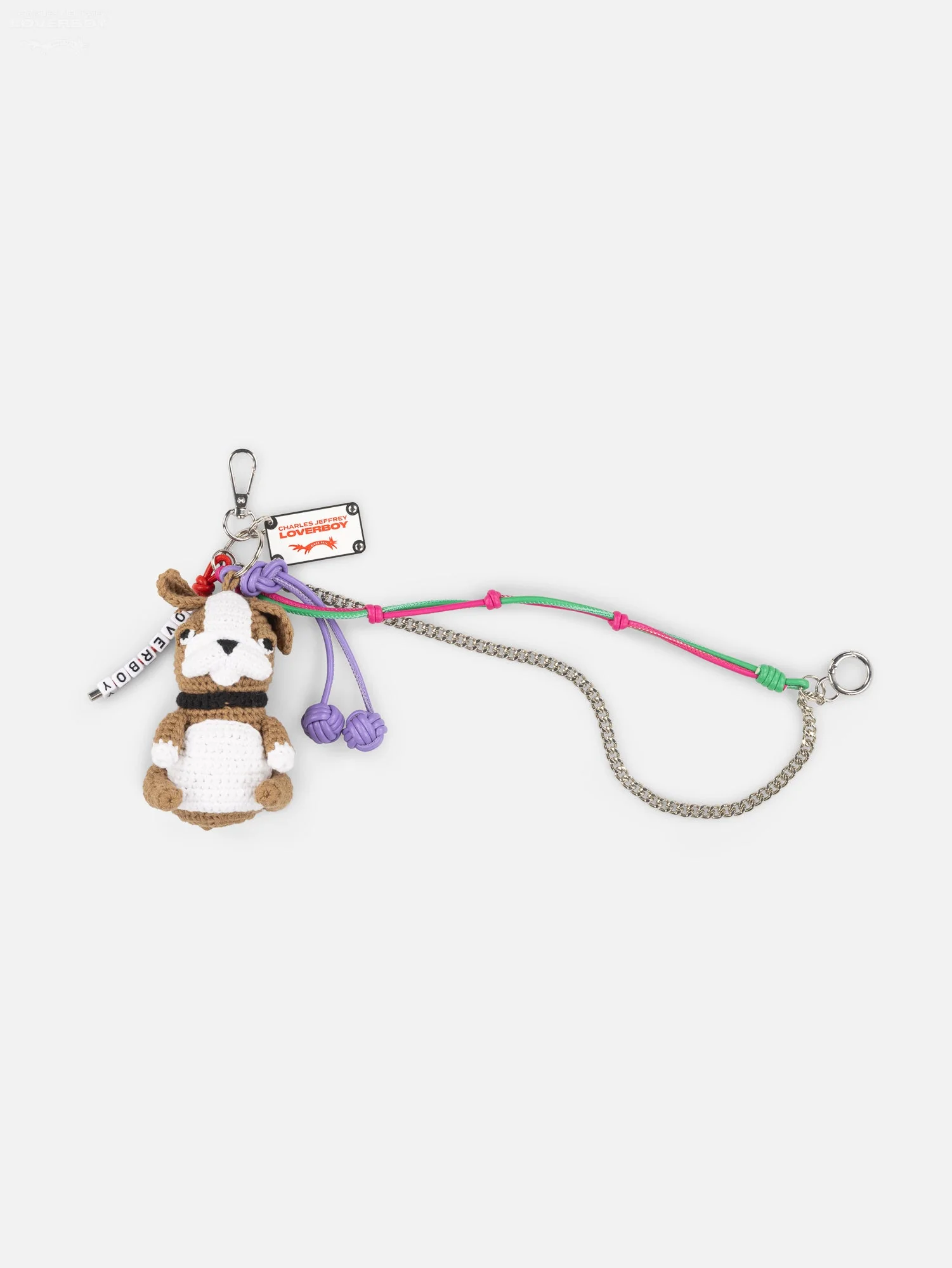 LOVERBOY BY CHARLES JEFFREY CHARACTER CROCHET BAG CHARM BULLDOG - Image 2