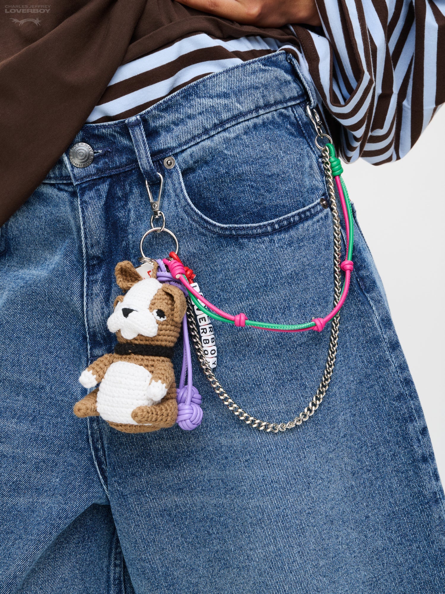 LOVERBOY BY CHARLES JEFFREY CHARACTER CROCHET BAG CHARM BULLDOG - Image 3