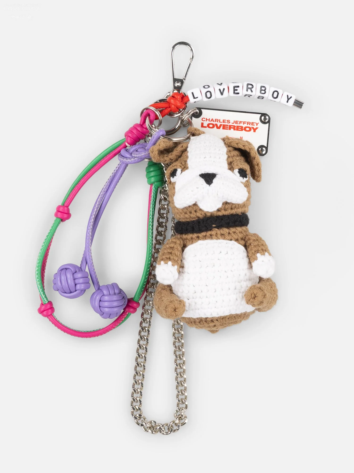 LOVERBOY BY CHARLES JEFFREY CHARACTER CROCHET BAG CHARM BULLDOG - Image 4