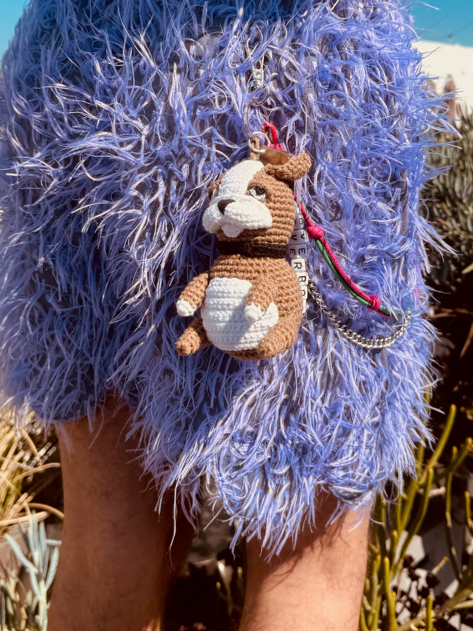 LOVERBOY BY CHARLES JEFFREY CHARACTER CROCHET BAG CHARM BULLDOG - Image 5