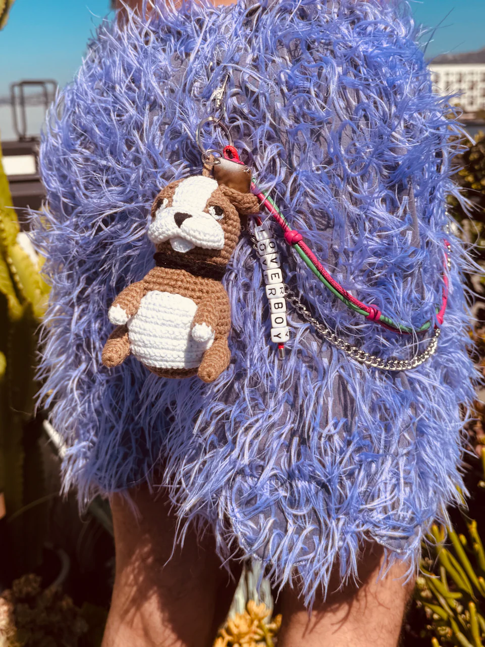 LOVERBOY BY CHARLES JEFFREY CHARACTER CROCHET BAG CHARM BULLDOG - Image 7