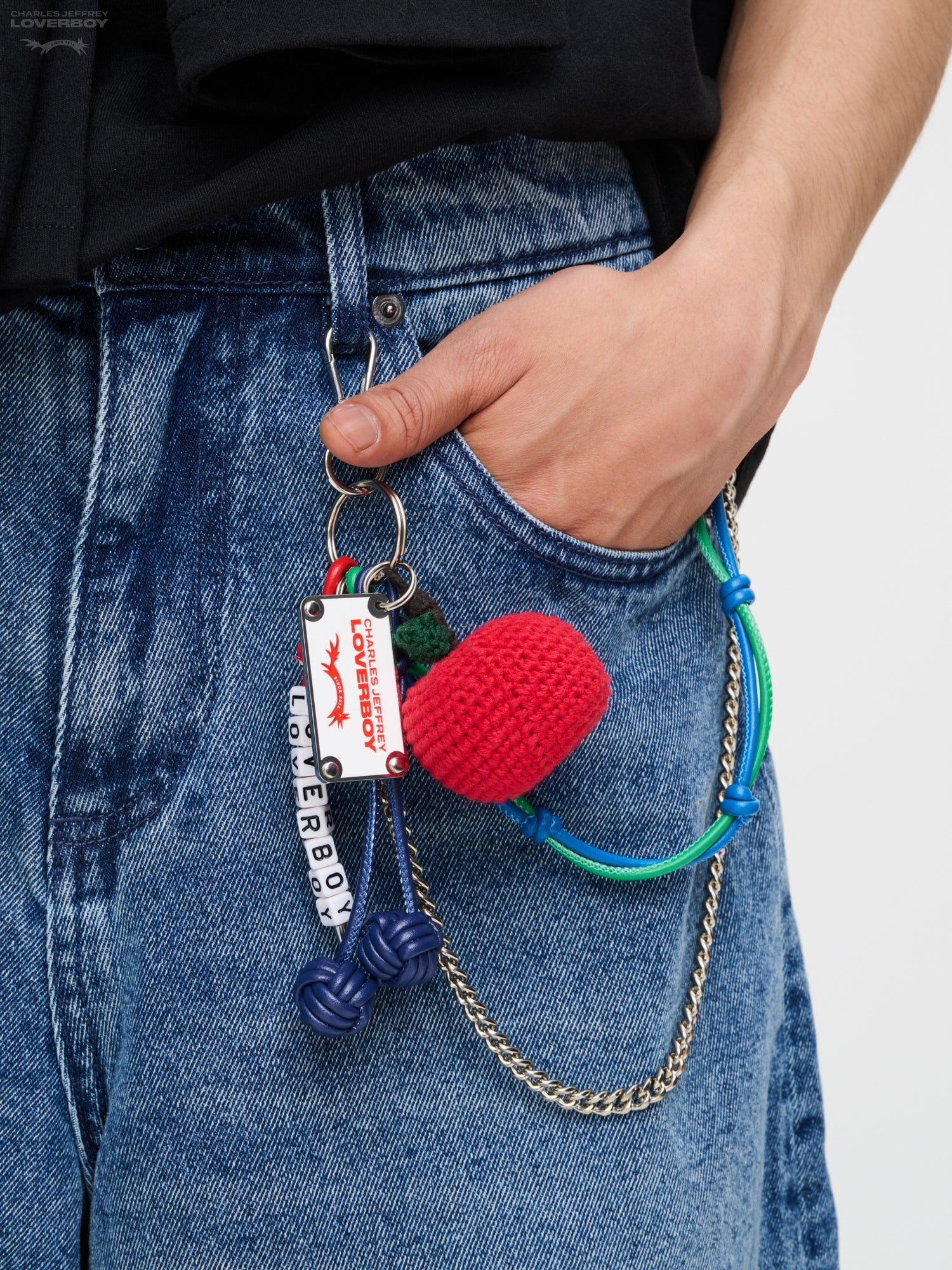 LOVERBOY BY CHARLES JEFFREY CHARACTER CROCHET BAG CHARM APPLE - Image 2