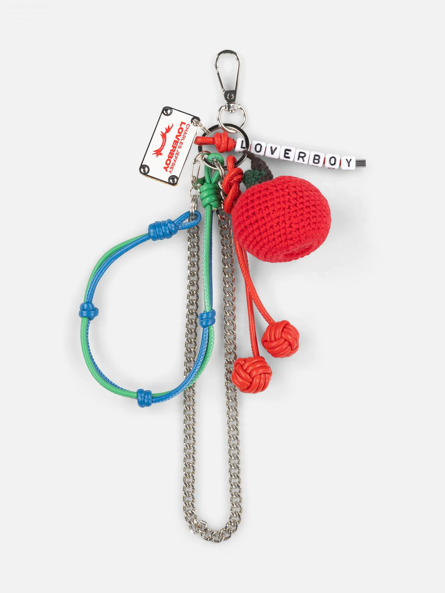 LOVERBOY BY CHARLES JEFFREY CHARACTER CROCHET BAG CHARM APPLE - Image 3