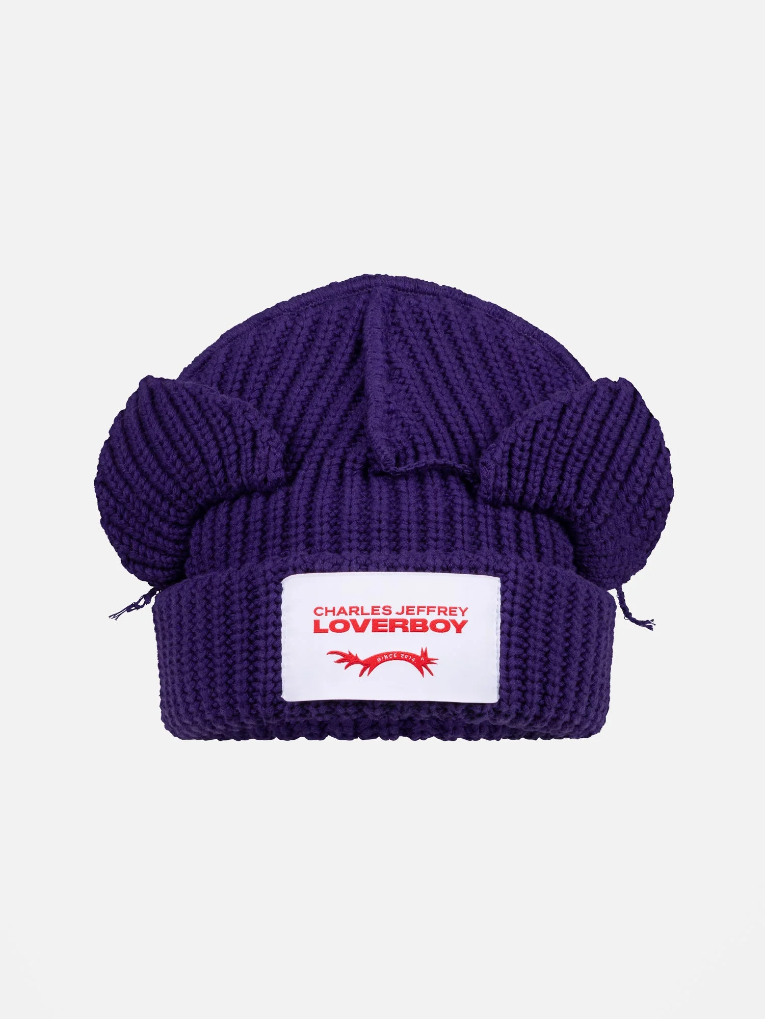 LOVERBOY BY CHARLES JEFFREY CHUNKY EARS BEANIE in PURPLE - Image 4
