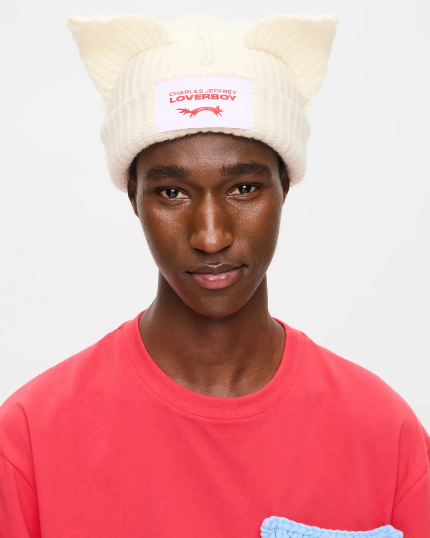 LOVERBOY BY CHARLES JEFFREY CHUNKY EARS BEANIE WHITE - Image 10