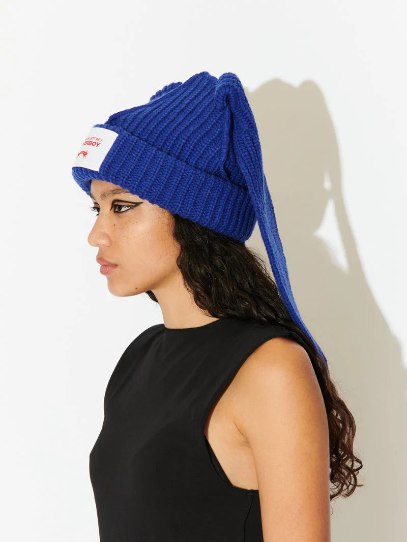 LOVERBOY BY CHARLES JEFFREY CHUNKY RABBIT BEANIE BLUE - Image 13