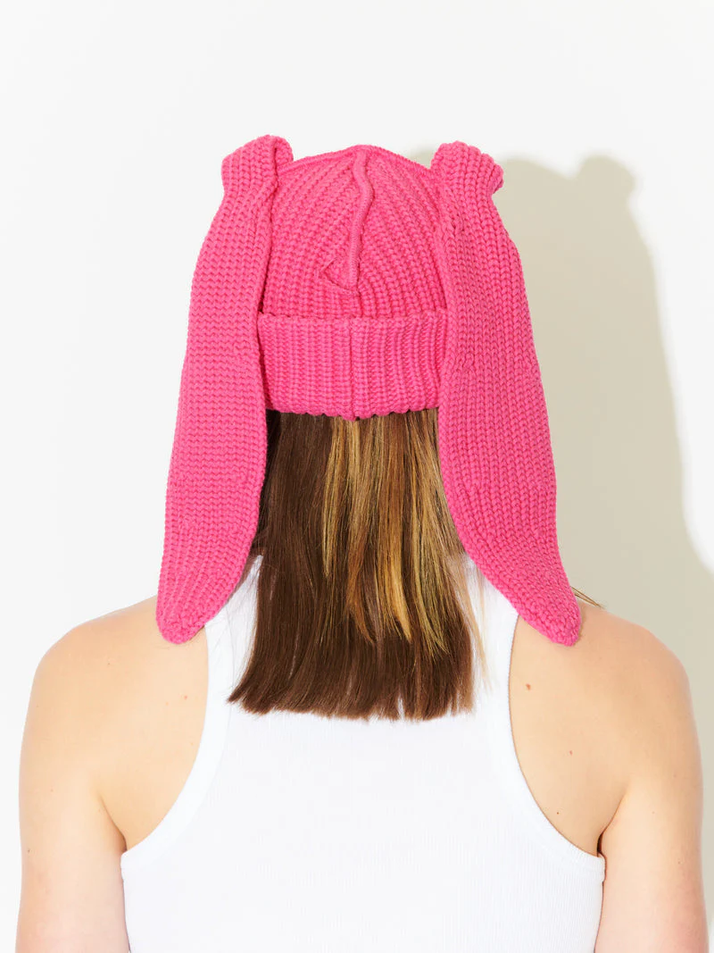 LOVERBOY BY CHARLES JEFFREY CHUNKY RABBIT BEANIE in PINK - Image 9