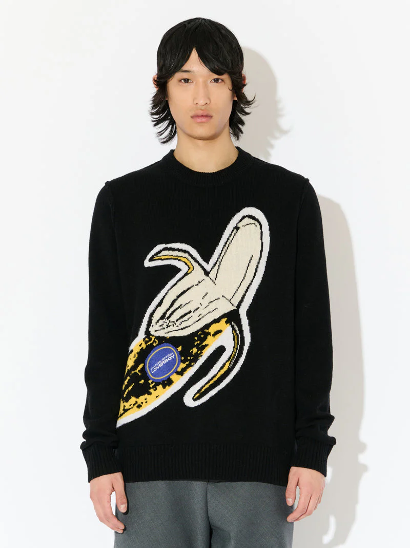 LOVERBOY BY CHARLES JEFFREY GRAPHIC JUMPER in BLACK YELLOW - Image 3
