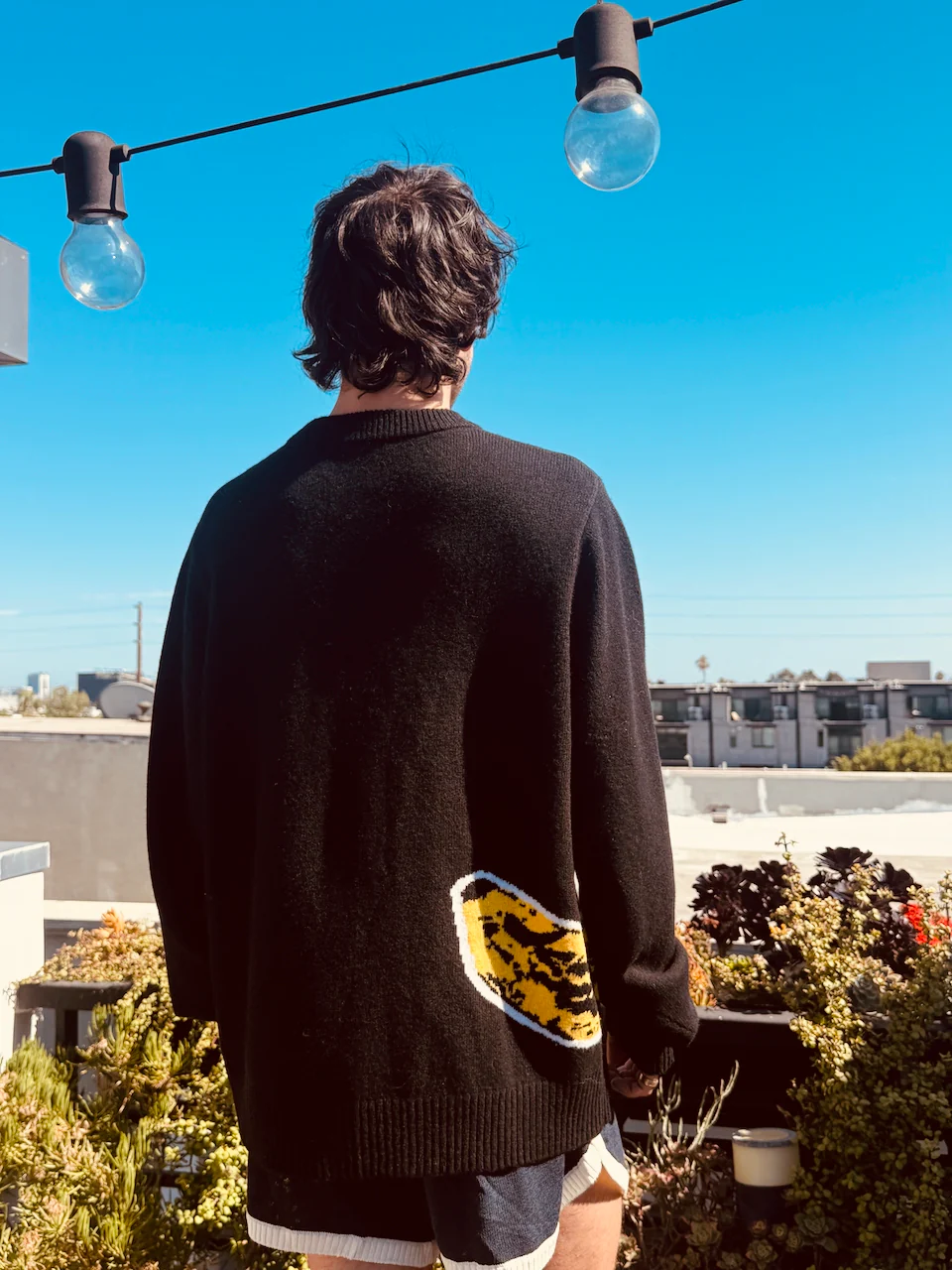 LOVERBOY BY CHARLES JEFFREY GRAPHIC JUMPER in BLACK YELLOW - Image 7