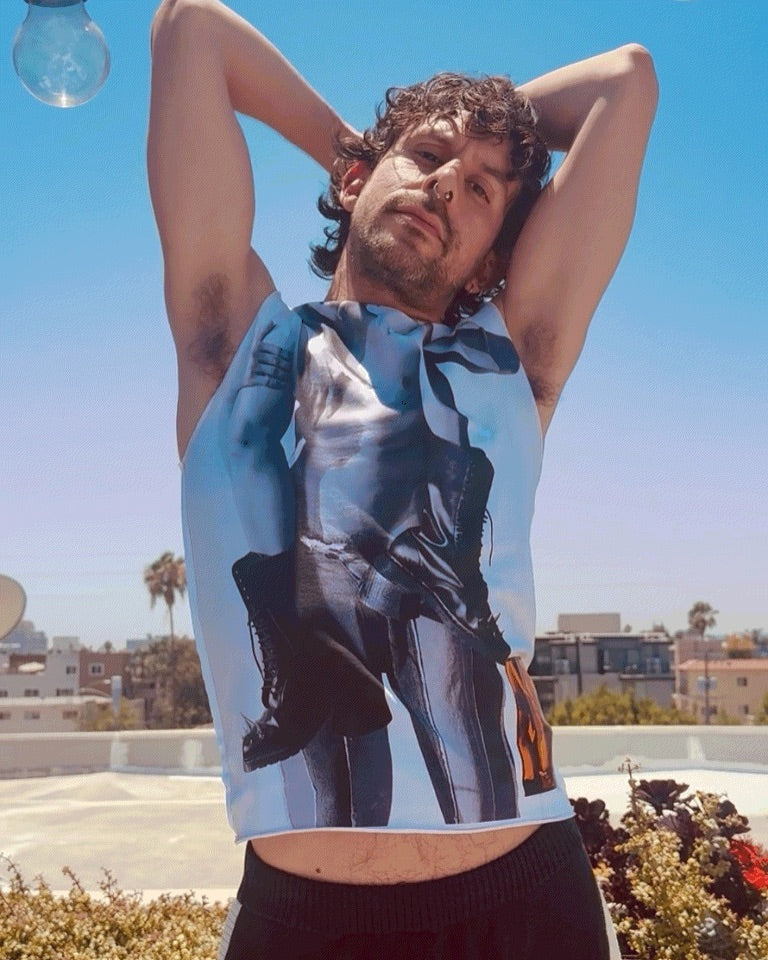LOVERBOY BY CHARLES JEFFREY GRAPHIC TANK TOP in WHITE - Image 2