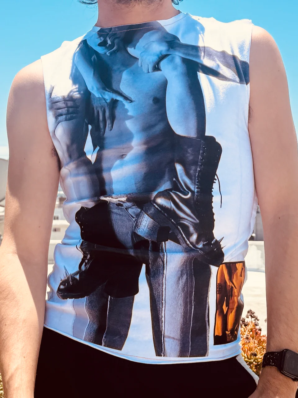 LOVERBOY BY CHARLES JEFFREY GRAPHIC TANK TOP in WHITE - Image 3