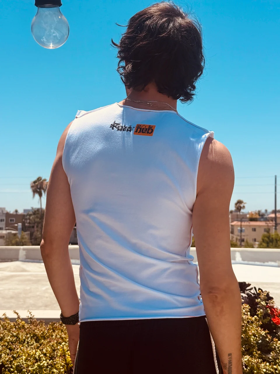 LOVERBOY BY CHARLES JEFFREY GRAPHIC TANK TOP in WHITE - Image 8