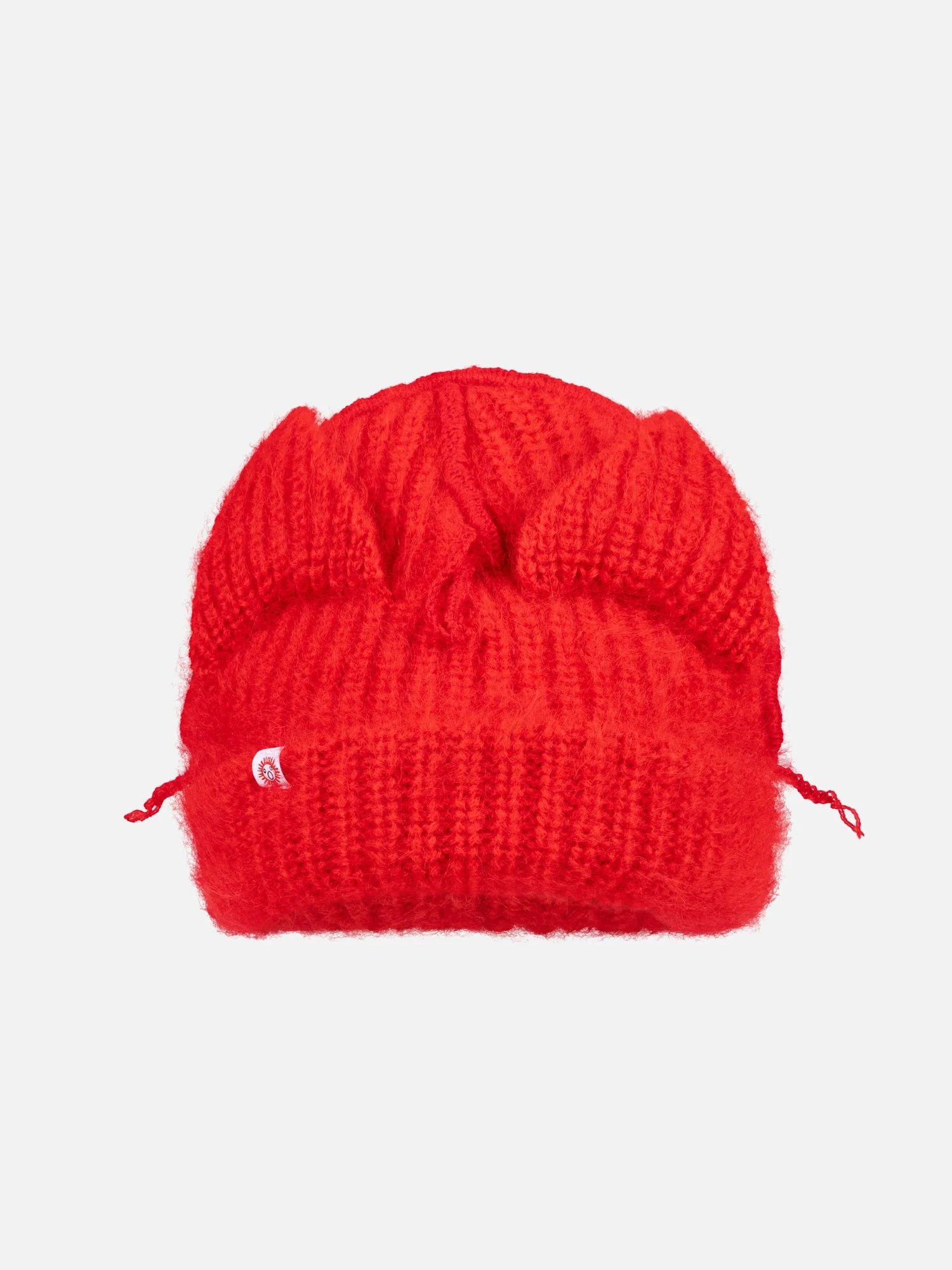 LOVERBOY BY CHARLES JEFFREY MOHAIR CHUNKY EARS BEANIE in RED - Image 4