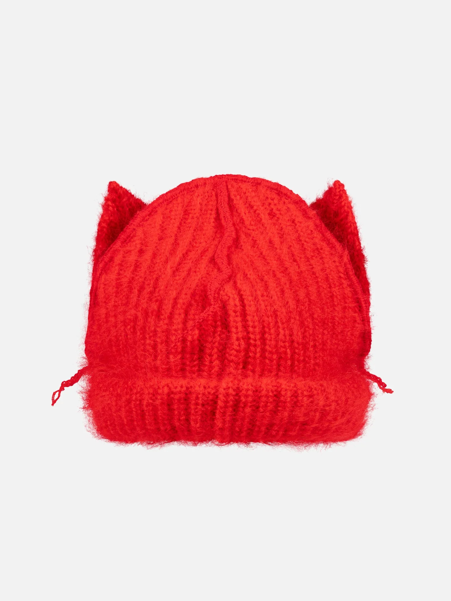 LOVERBOY BY CHARLES JEFFREY MOHAIR CHUNKY EARS BEANIE in RED - Image 5