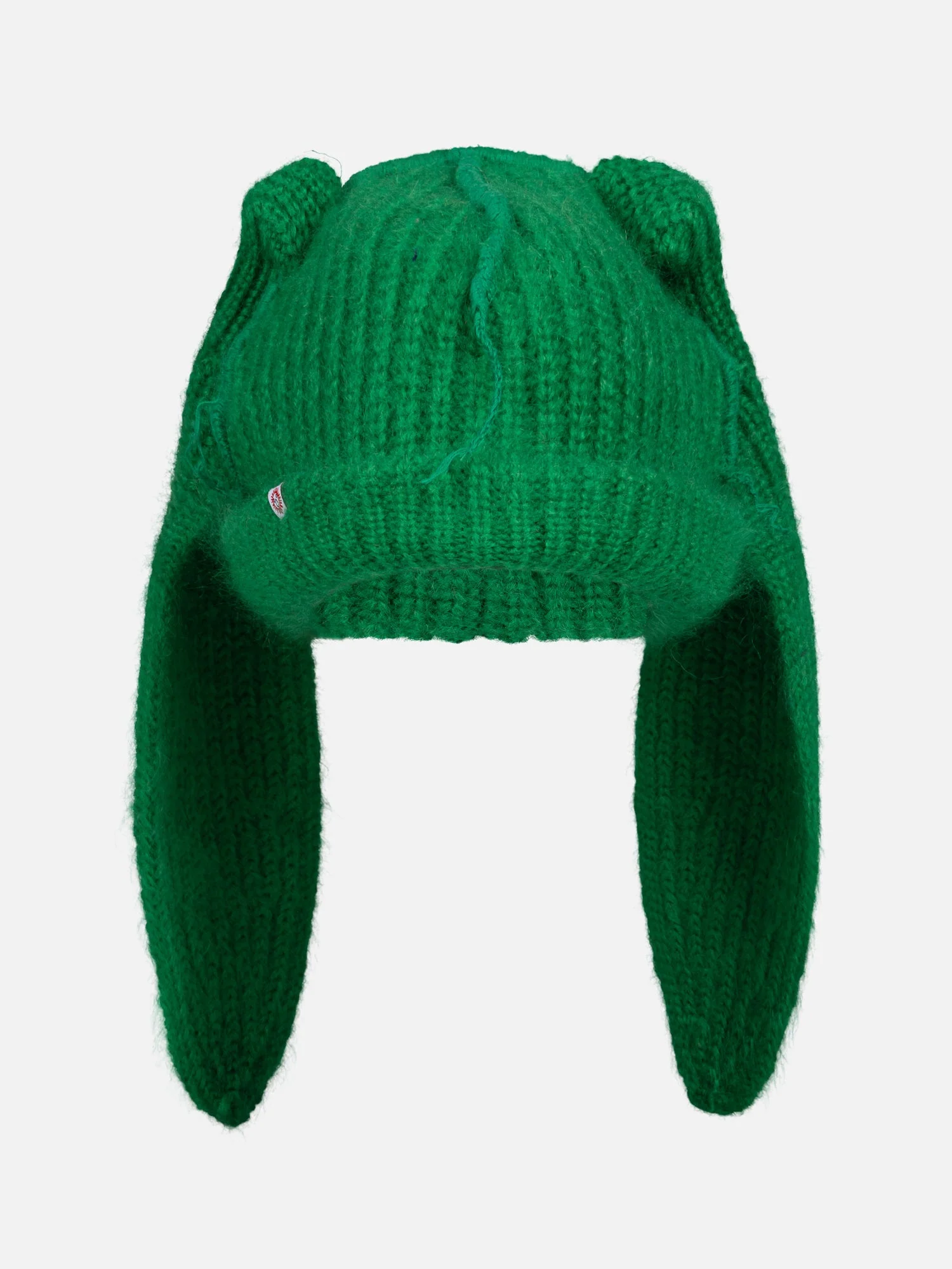 LOVERBOY BY CHARLES JEFFREY MOHAIR CHUNKY RABBIT BEANIE in GREEN - Image 4