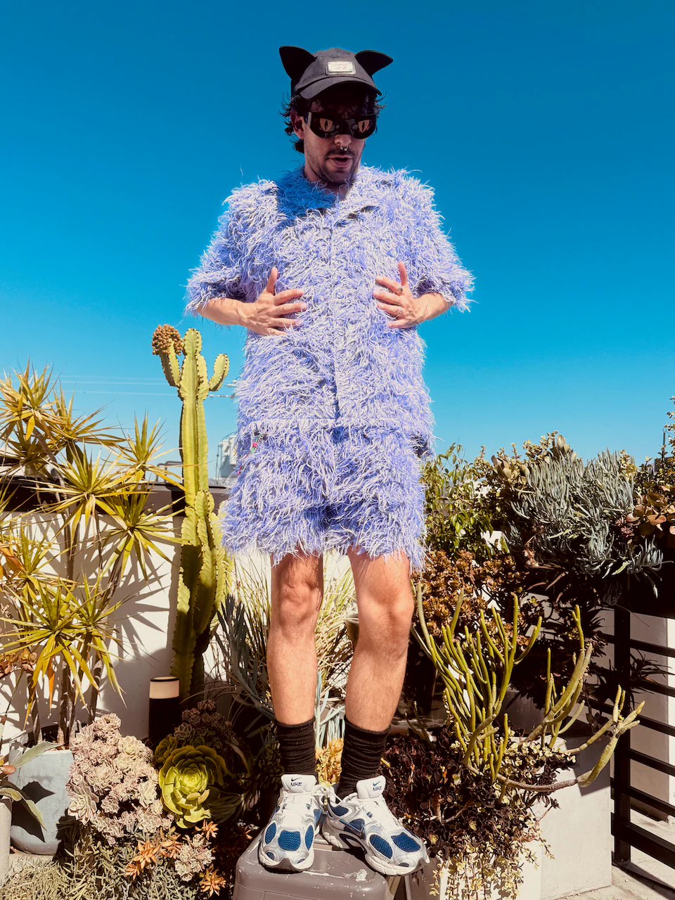 LOVERBOY BY CHARLES JEFFREY SHAGGY HAWAIIAN SHIRT IN PURPLE - Image 13