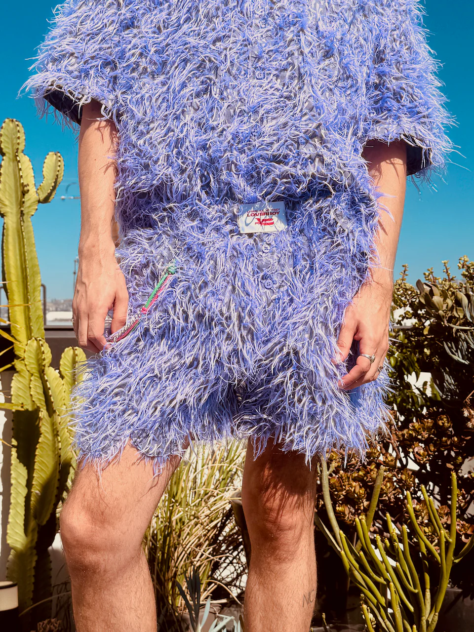 LOVERBOY BY CHARLES JEFFREY SHAGGY HAWAIIAN SHIRT IN PURPLE - Image 14