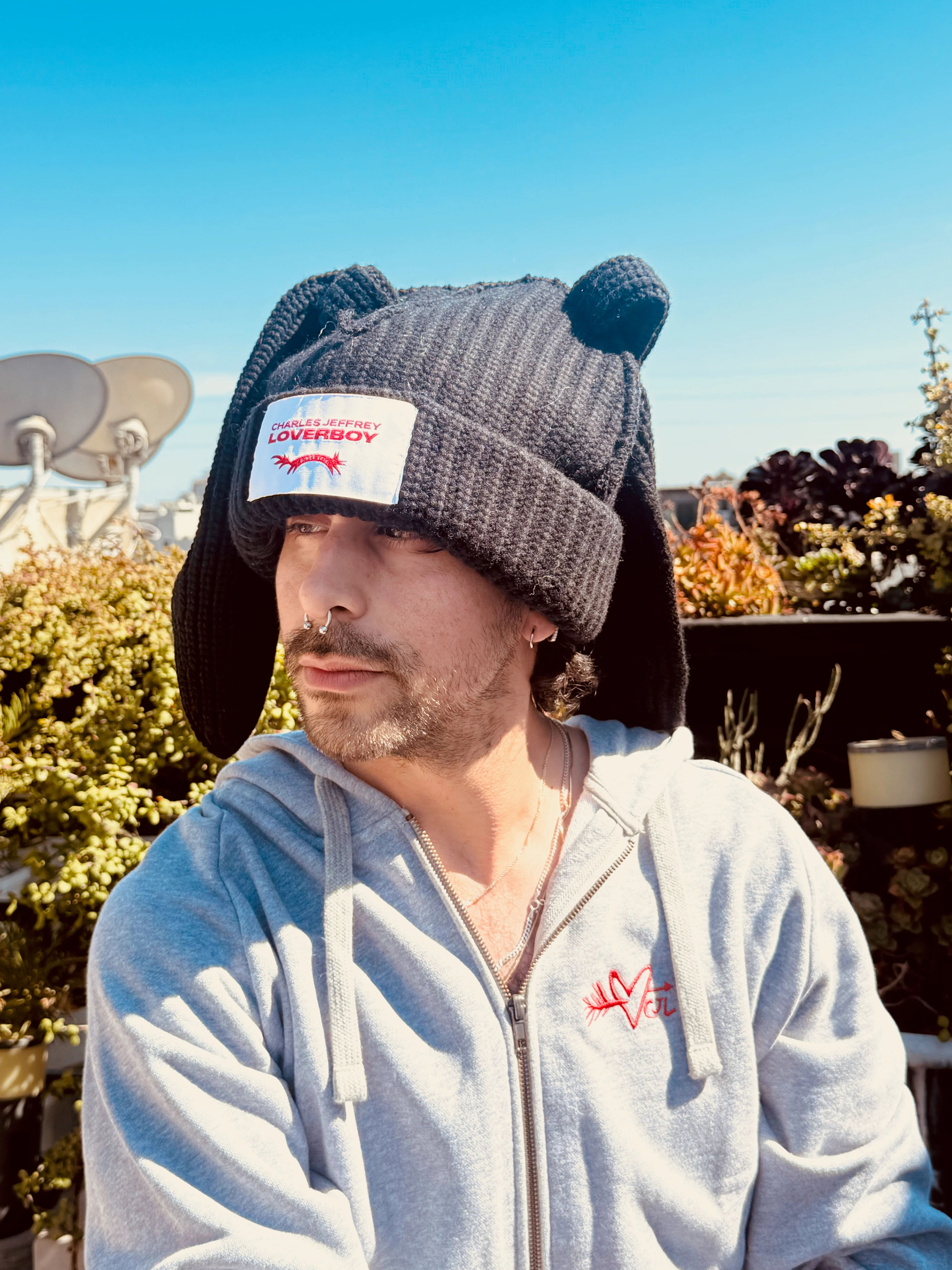 LOVERBOY BY CHARLES JEFFREY CHUNKY RABBIT BEANIE - Image 3