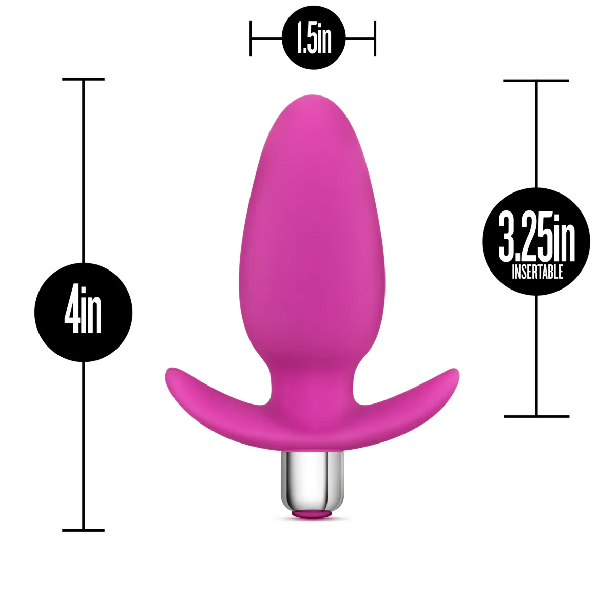Luxe Little Thumper Fuchsia 4.75-Inch Vibrating Anal Plug With Handle - Image 2