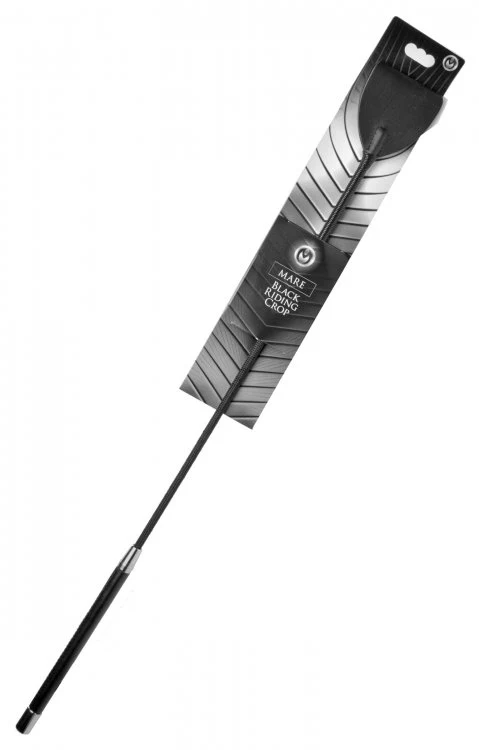 Mare Black Leather Riding Crop - Image 2