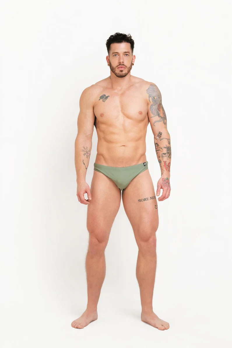 Mounderwear Core Swim Brief - Sage - Image 6