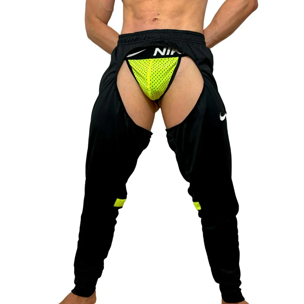 Nike Sport Black/Neon Green Chaps By SNEAKERMASK - Image 2