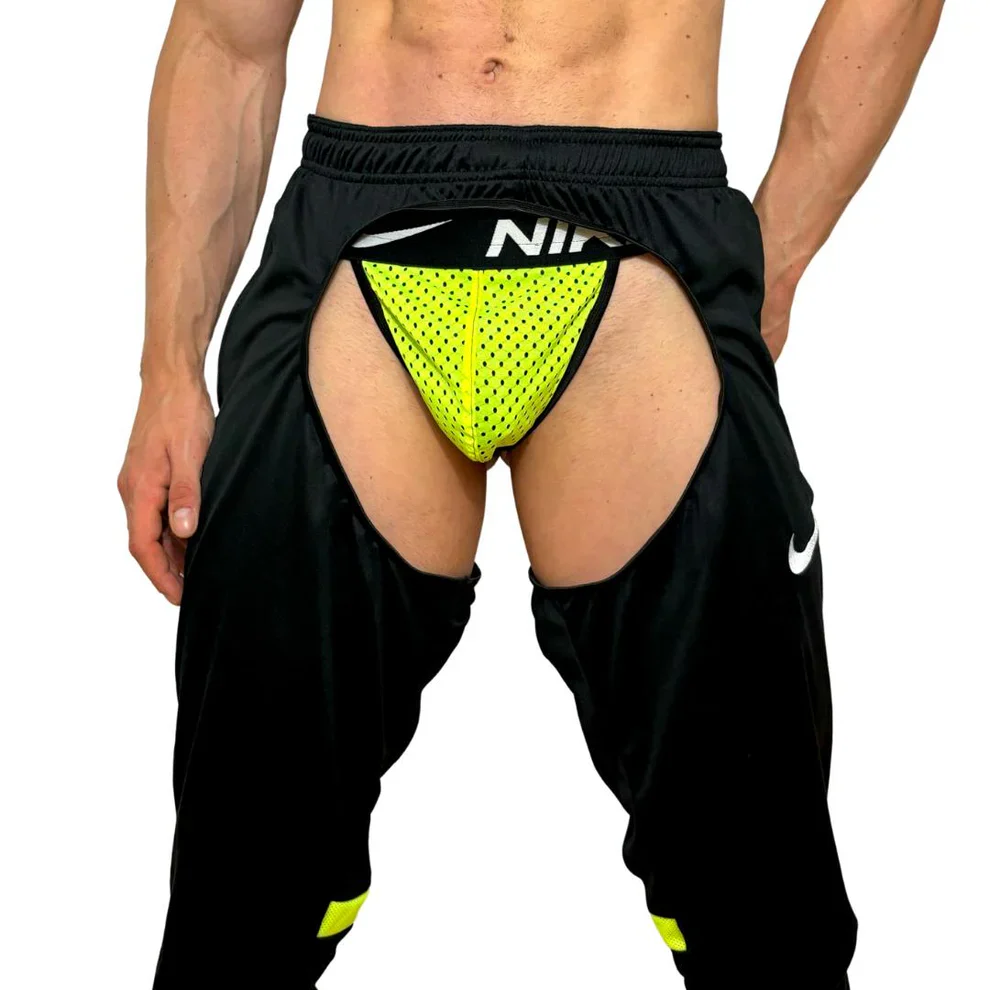 Nike Sport Black/Neon Green Chaps By SNEAKERMASK - Image 3