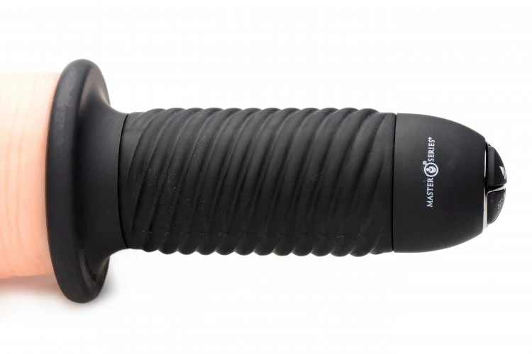Onslaught 13 Mode XXL Vibrating Giant Dildo Thruster by Master Series - FLESH - Image 4