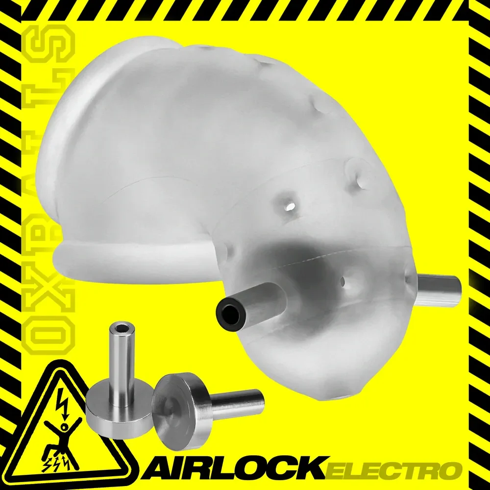 Oxballs Airlock Electro Air-Lite Vented Silicone Chastity - Clear Ice - Image 13