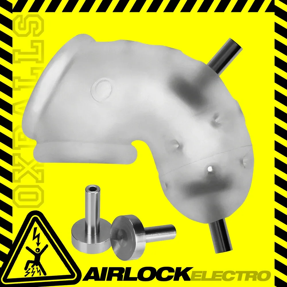 Oxballs Airlock Electro Air-Lite Vented Silicone Chastity - Clear Ice - Image 14