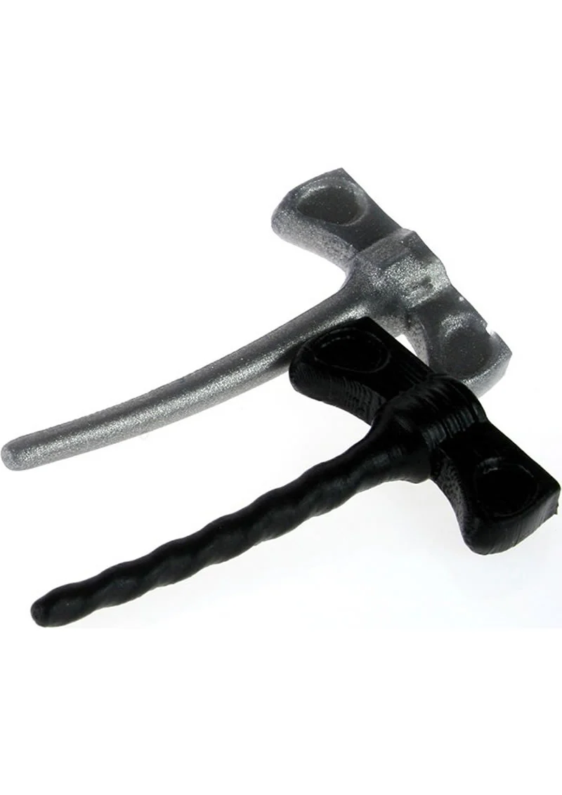 Oxballs Cock Screws Silicone Penis Plugs Black and Zinc 2 Each Per Pack - Image 2